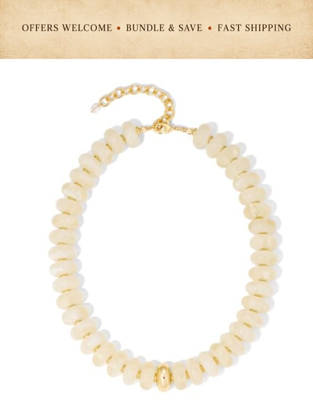 Chunky Beaded Choker Necklace Statement Resin Brass Clasp Beach Summer Jewelry